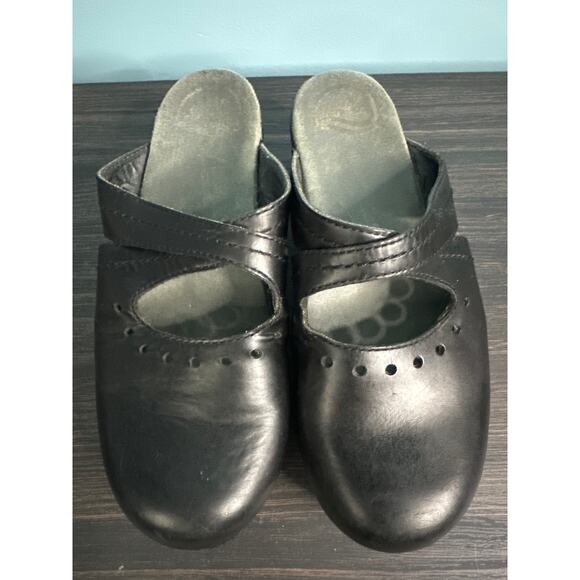 Dansko Women's clog black leather size 39 - Picture 1 of 8